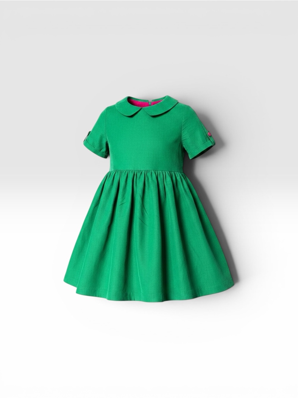 Girls' Jacadi Green Peter Pan Collar Dress
